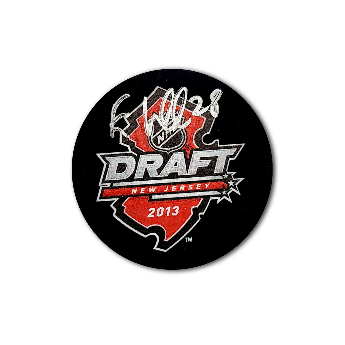 Elias Lindholm 2013 Draft Autographed Hockey Puck
