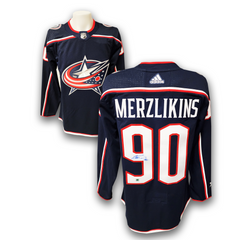 Elvis Merzlikins Autographed Columbus Blue Jackets Adidas Jersey