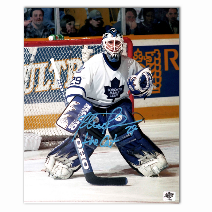 Felix Potvin Autographed Toronto Maple Leafs Away 8x10 Photo