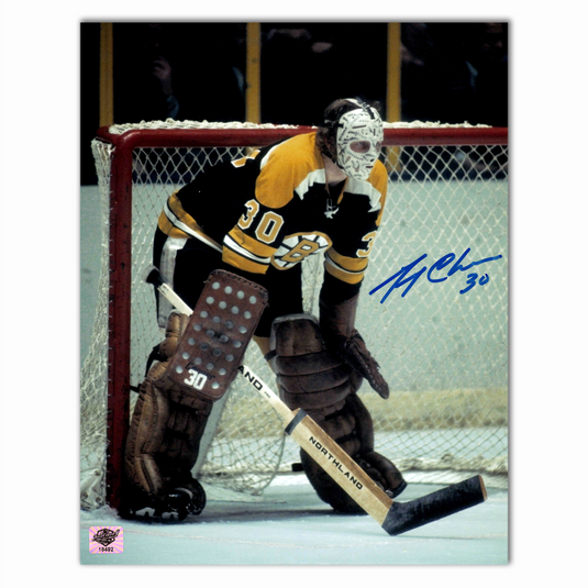 Gerry Cheevers Autographed Boston Bruins Home 8x10 Vertical Photo (Color)