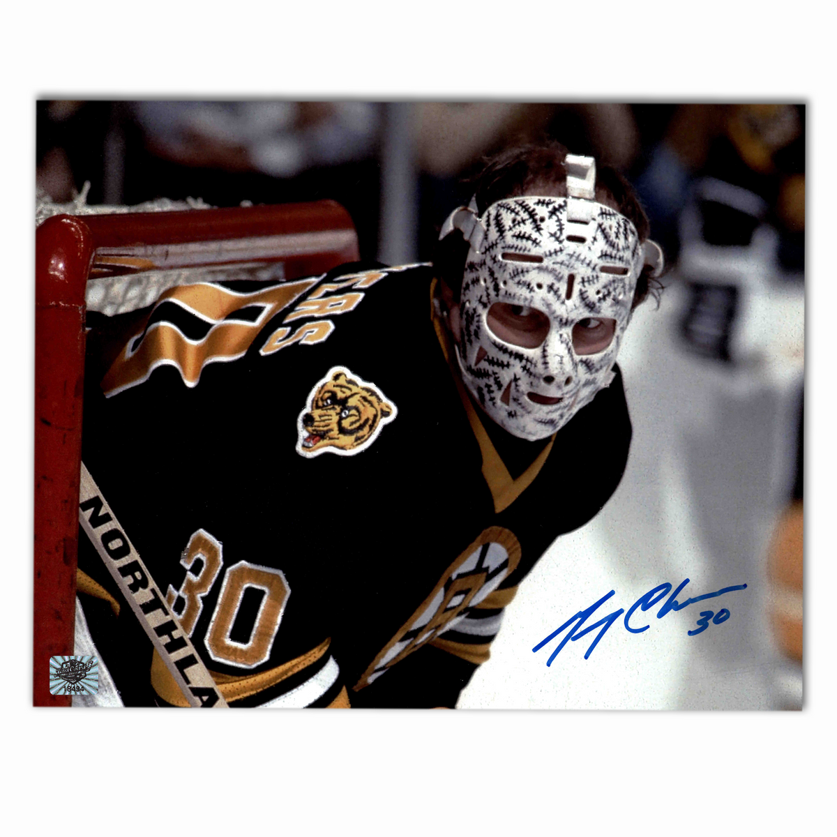 Gerry Cheevers Autographed Boston Bruins Home 8x10 Horizontal Photo (Color)
