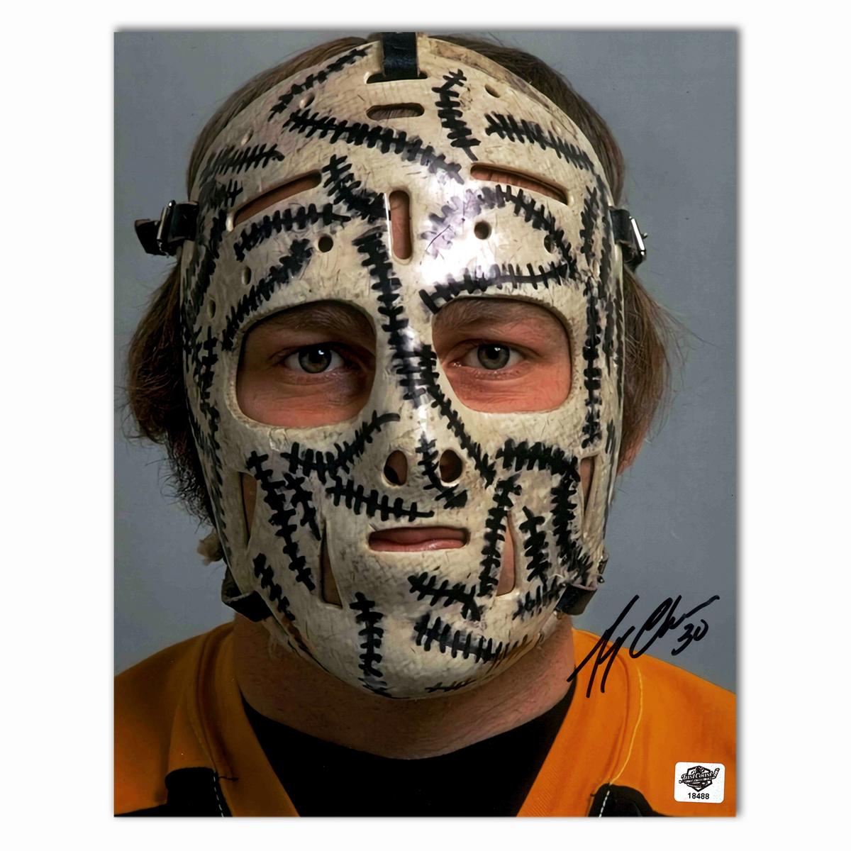 Gerry Cheevers Autographed Boston Bruins Mask�� 8x10 Photo (Color)