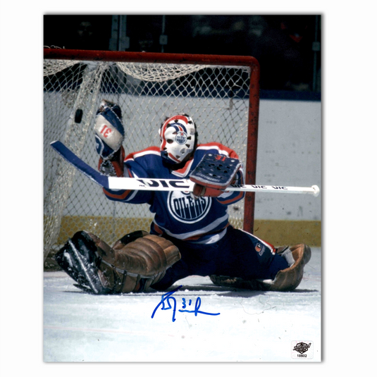 Grant Fuhr Autographed Edmonton Oilers 8x10 Photo (Save)