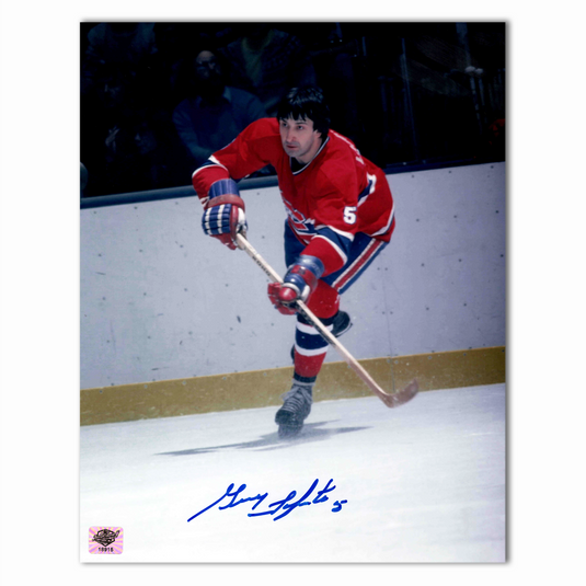Guy Lapointe Autographed Montreal Canadiens Home 8x10 Photo