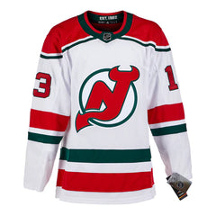 Nico Hischier Signed New Jersey Devils Alternate Adidas Jersey