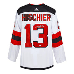Nico Hischier Signed New Jersey Devils White adidas Jersey