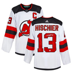 Nico Hischier Signed New Jersey Devils White adidas Jersey