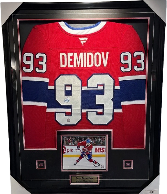 Framed Ivan Demidov Autographed Montreal Canadiens Fanatics Premium Jersey