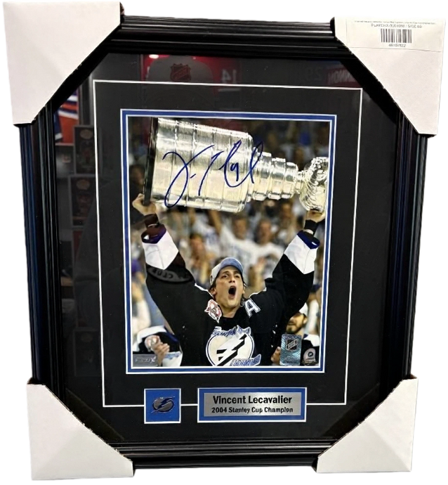 Framed Vincent Lecavalier Tampa Bay Lightning Stanley Cup Autographed 8x10 Photo