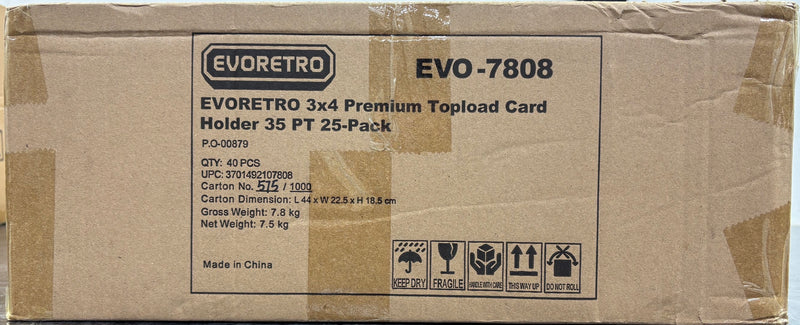 Load image into Gallery viewer, EVORETRO Toploader 35pt – Pack of 25 for Trading Cards - CASE of 40

