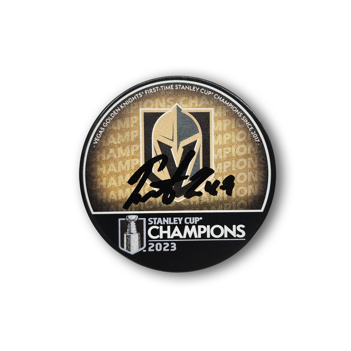 Ivan Barbashev Autographed Vegas Golden Knights 2023 Stanley Cup Champions Hockey Puck
