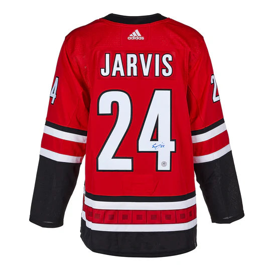 Load image into Gallery viewer, Seth Jarvis Autographed Carolina Hurricanes Red adidas Jersey
