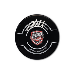 Jacob Markstrom Utica Comets Official Autographed Hockey Puck