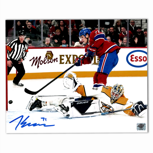 Jake Evans Autographed Montreal Canadiens Home 8x10 Photo
