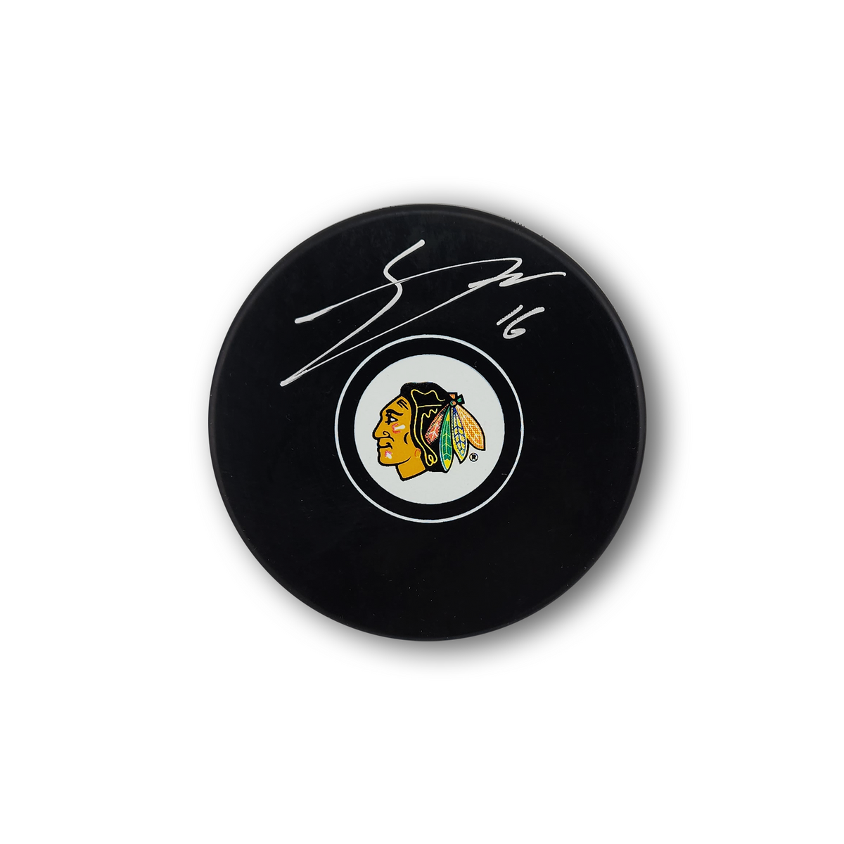 Jason Dickinson Autographed Chicago Black Hawks Hockey Puck