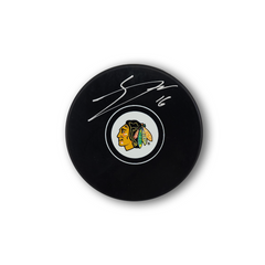 Jason Dickinson Autographed Chicago Black Hawks Hockey Puck