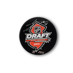Jason Dickinson Autographed 2013 NHL Draft Hockey Puck Inscribed 29th Pick