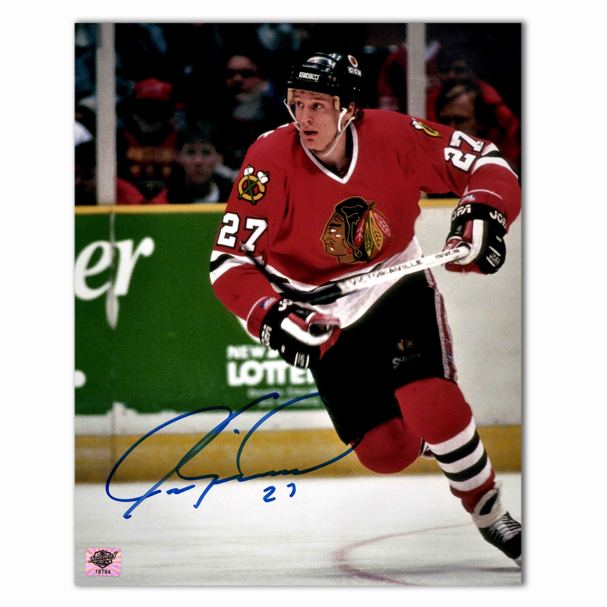 Jeremy Roenick Autographed Chicago Black Hawks Skating 8x10 Photo