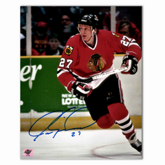 Jeremy Roenick Autographed Chicago Black Hawks Skating 8x10 Photo