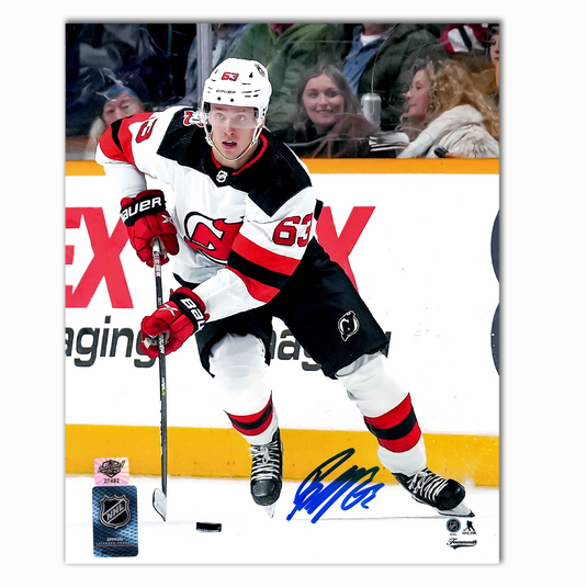 Jesper Bratt Autographed New Jersey Devils Away 8x10 Photo