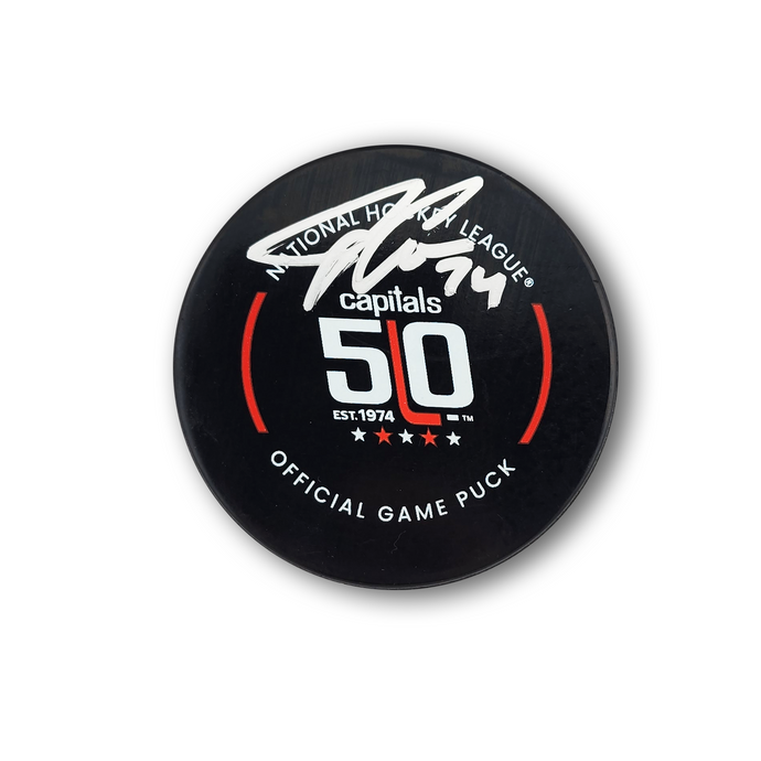 John Carlson Autographed Washington Capitals 50th Year Official Hockey Puck