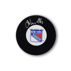 John Vanbiesbrouck Autographed New York Rangers Hockey Puck