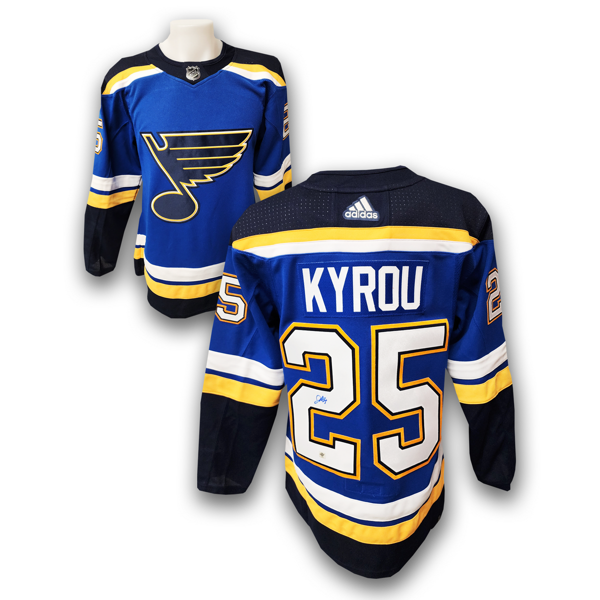 Jordan Kyrou Autographed St. Louis Blues Home Adidas Jersey