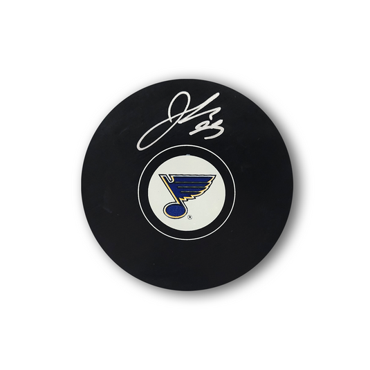 Jordan Kyrou Autographed St. Louis Blues Hockey Puck