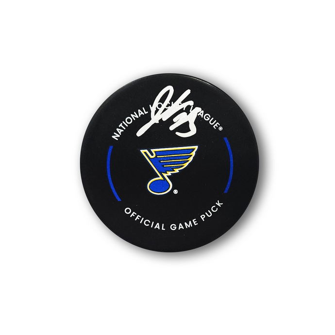 Jordan Kyrou Autographed St. Louis Blues Official Hockey Puck