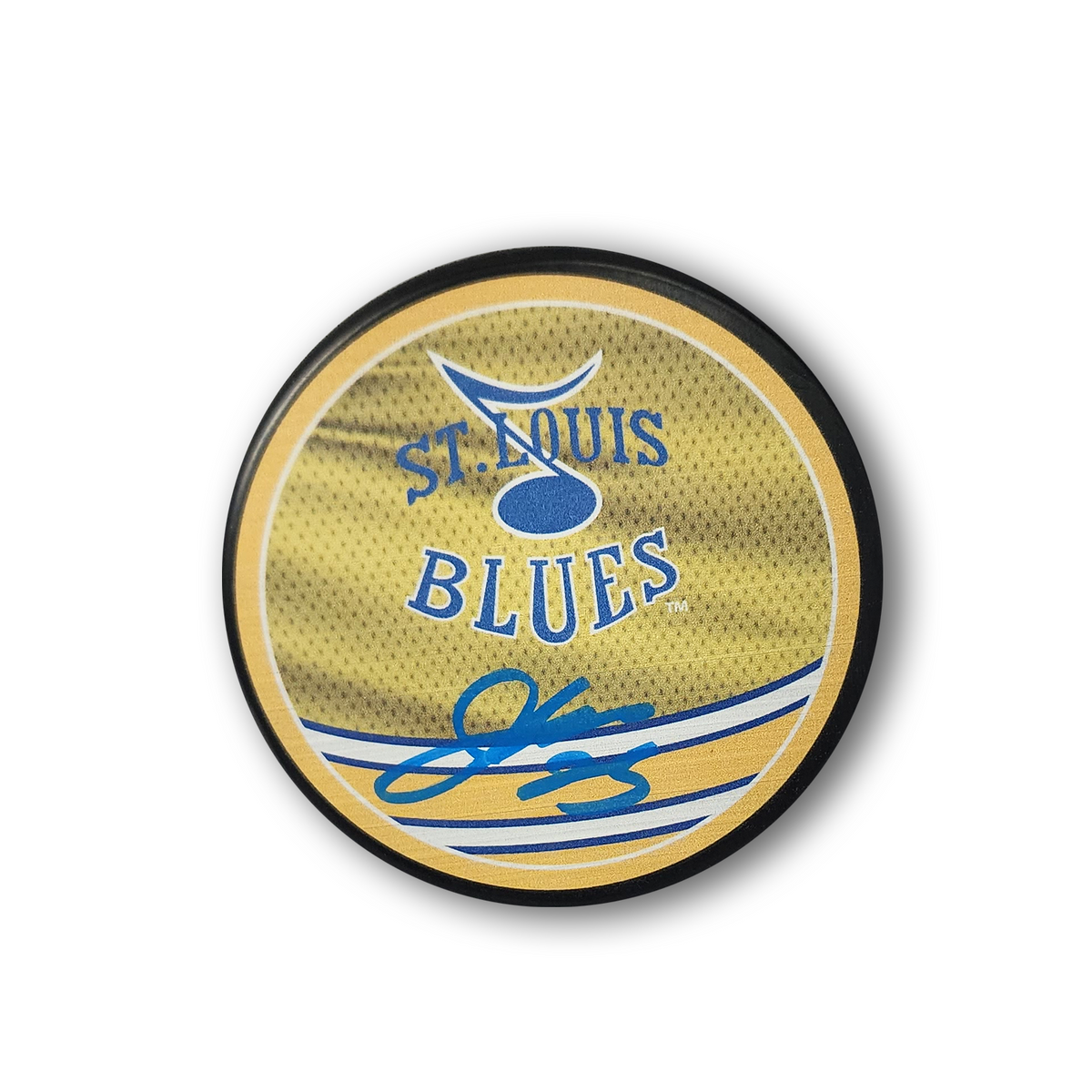 Jordan Kyrou Autographed St. Louis Blues Reverse Retro Hockey Puck