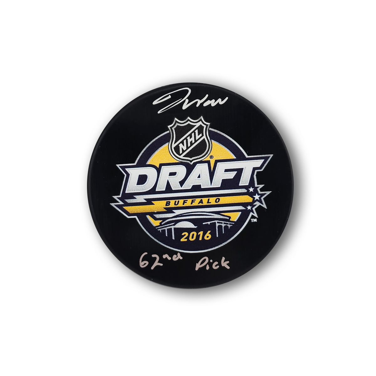 Joseph Woll Autographed 2016 NHL Draft Hockey Puck Inscribed 62nd Pick