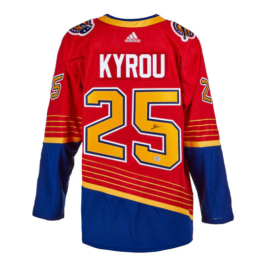 Load image into Gallery viewer, Jordan Kyrou Signed St Louis Blues Reverse Retro adidas Jersey
