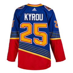 Jordan Kyrou Signed St Louis Blues adidas Jersey