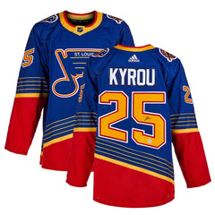 Jordan Kyrou Signed St Louis Blues adidas Jersey