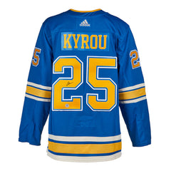 Jordan Kyrou Signed St Louis Blues adidas Jersey