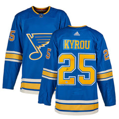 Jordan Kyrou Signed St Louis Blues adidas Jersey