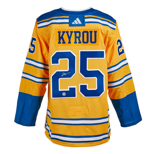 Jordan Kyrou Signed St Louis Blues Reverse Retro 2.0 adidas Jersey