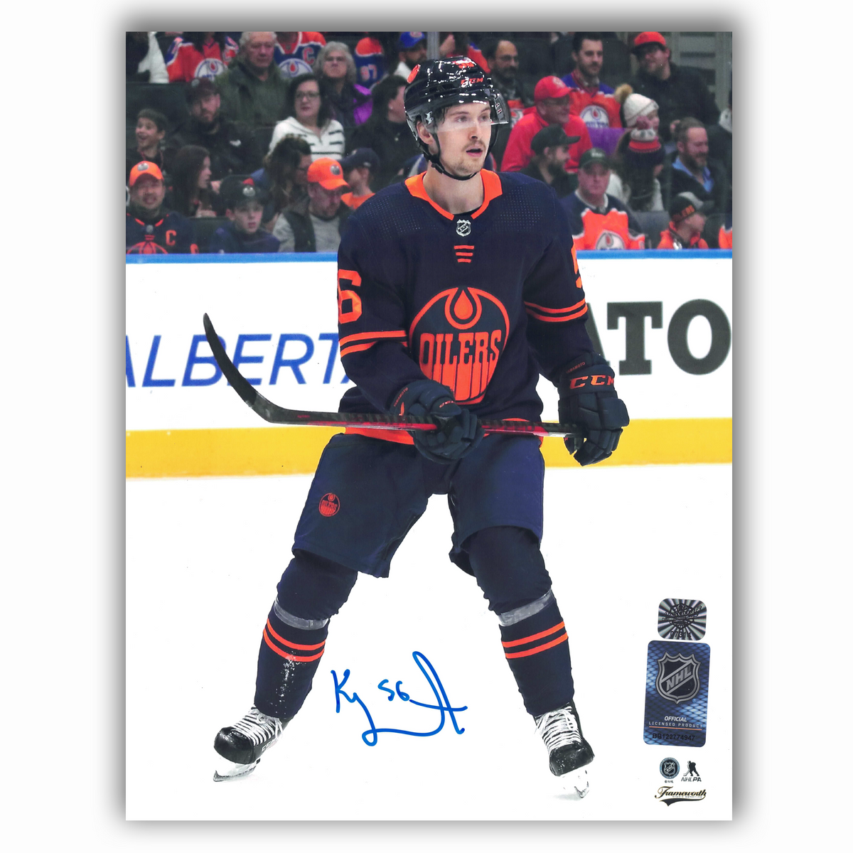 Kailer Yamamoto Autographed Edmonton Oilers Alternate 8x10 Photo
