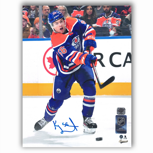 Kailer Yamamoto Autographed Edmonton Oilers Home 8x10 Photo