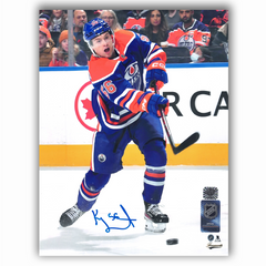 Kailer Yamamoto Autographed Edmonton Oilers Home 8x10 Photo