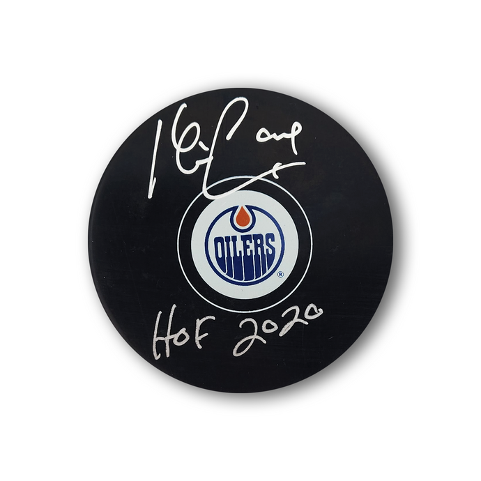 Kevin Lowe Autographed Edmonton Oilers Hockey Puck HOF 2020