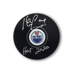 Kevin Lowe Autographed Edmonton Oilers Hockey Puck HOF 2020