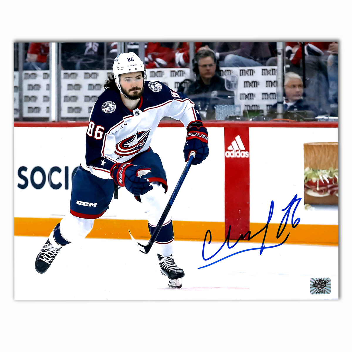 Kirill Marchenko Autographed Columbus Blue Jackets Away Horizontal Photo 8x10