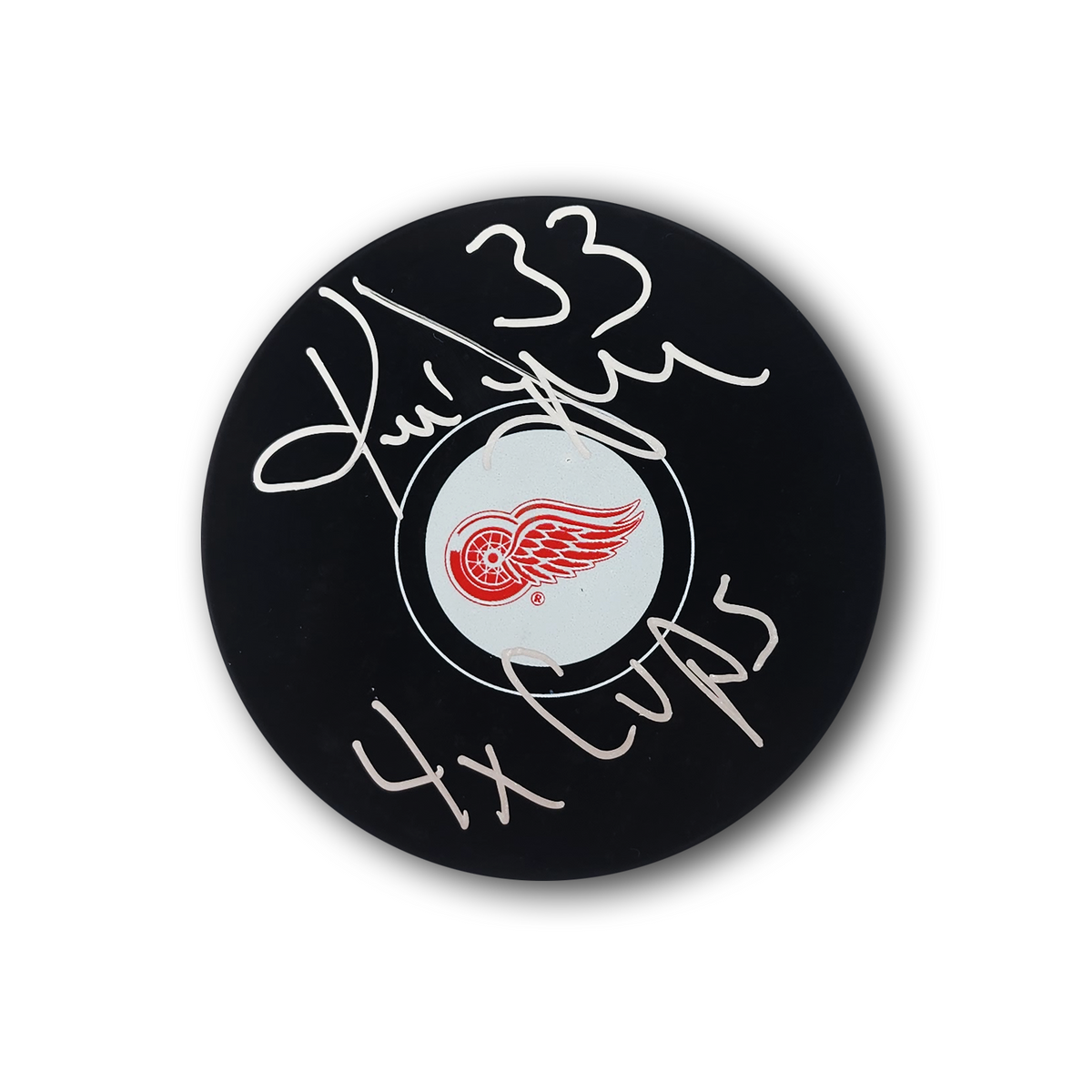Kris Draper Autographed Detroit Red Wings Hockey Puck 4x Cups