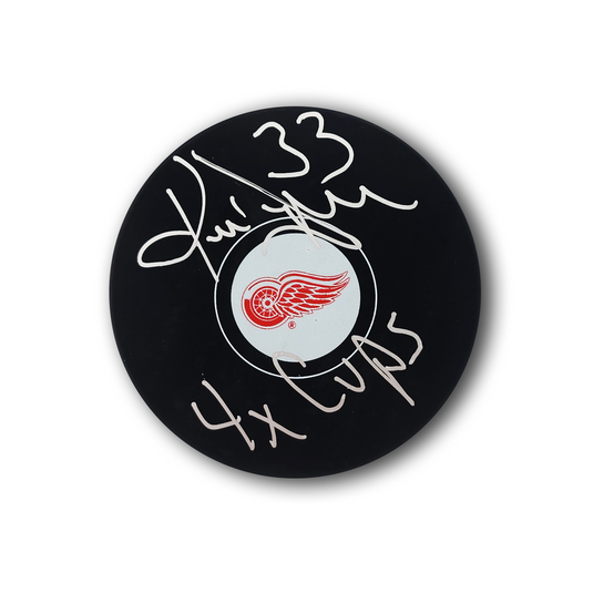 Kris Draper Autographed Detroit Red Wings Hockey Puck 4x Cups