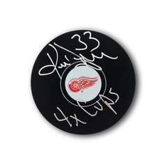 Kris Draper Autographed Detroit Red Wings Hockey Puck 4x Cups