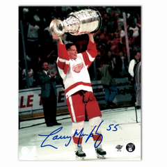 Larry Murphy Autographed Detroit Red Wings Stanley Cup 8x10 Photo