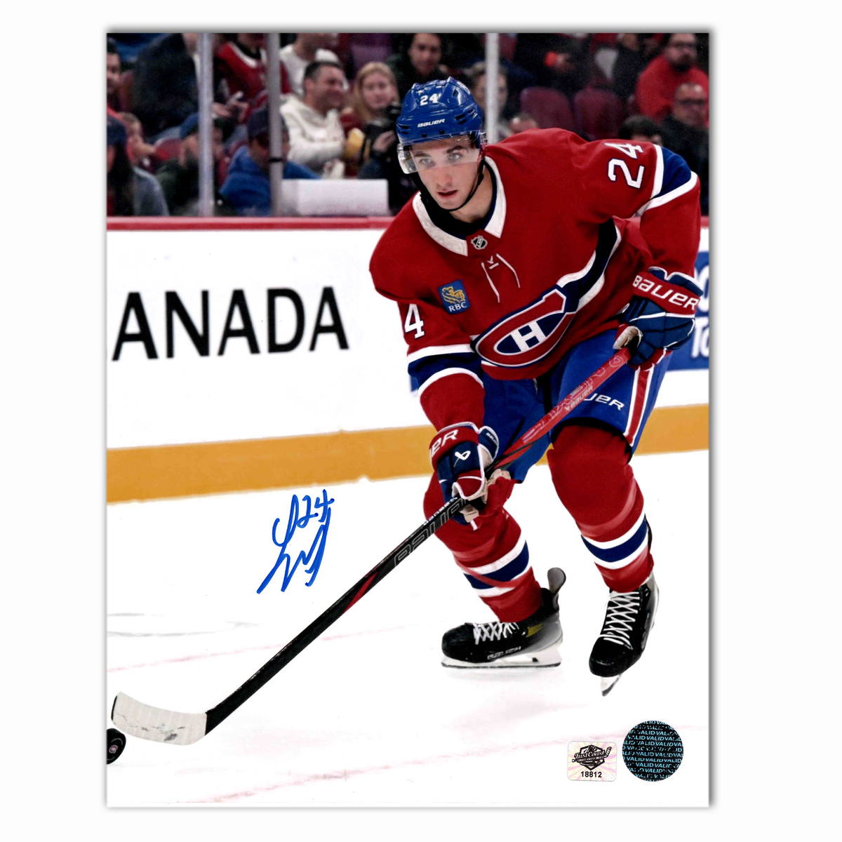 Logan Mailoux Autographed Montreal Canadiens Home 8x10 Photo