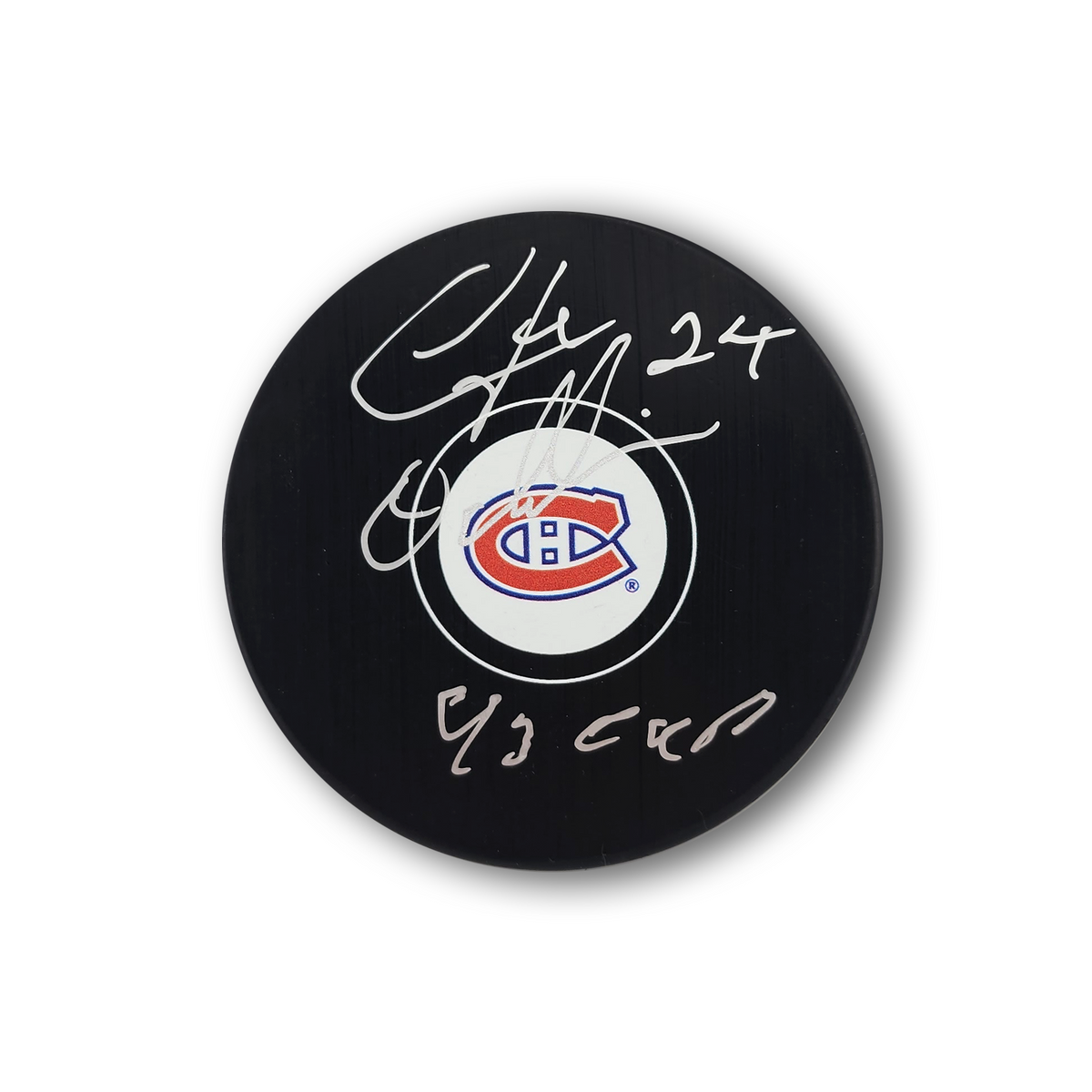 Lyle Odelein Autographed Montreal Canadiens Hockey Puck 93 Cup