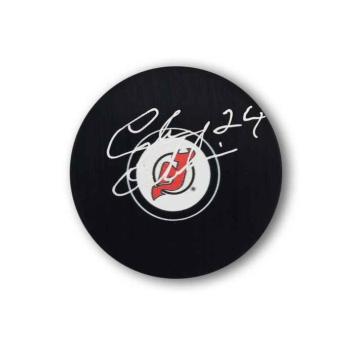 Lyle Odelein Autographed New Jersey Devils Hockey Puck